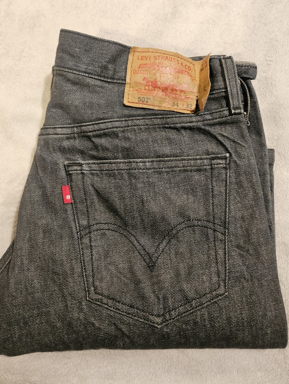 Classic Levi’s 501 Straight Fit Jeans 34x32 Dark Wash